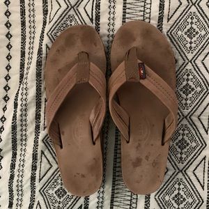 Rainbow flip flops